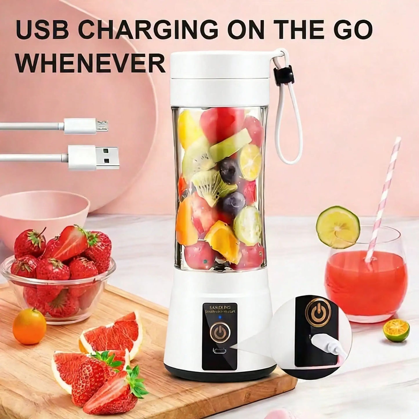 Galynora Blender Portátil USB | 6 Lâminas | 350ml